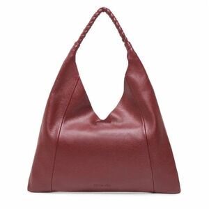 NEW Dolce Vita Mia Leather Hobo Bag Wine Leather Shoulder Tote Braid Minimalist